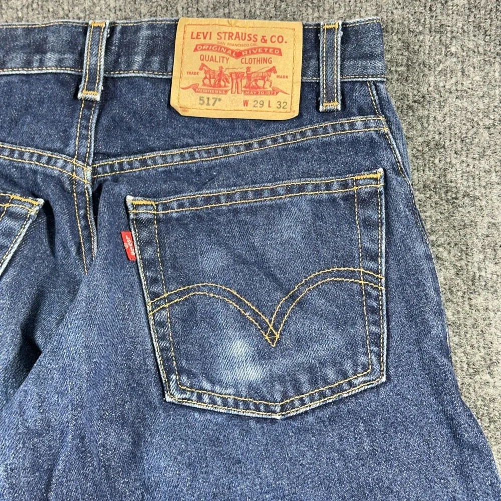 Levis 517 Jeans Mens 29x32 Blue Denim Cowboy Western Bootcut Rodeo Vintage Y2K - Picture 5 of 12